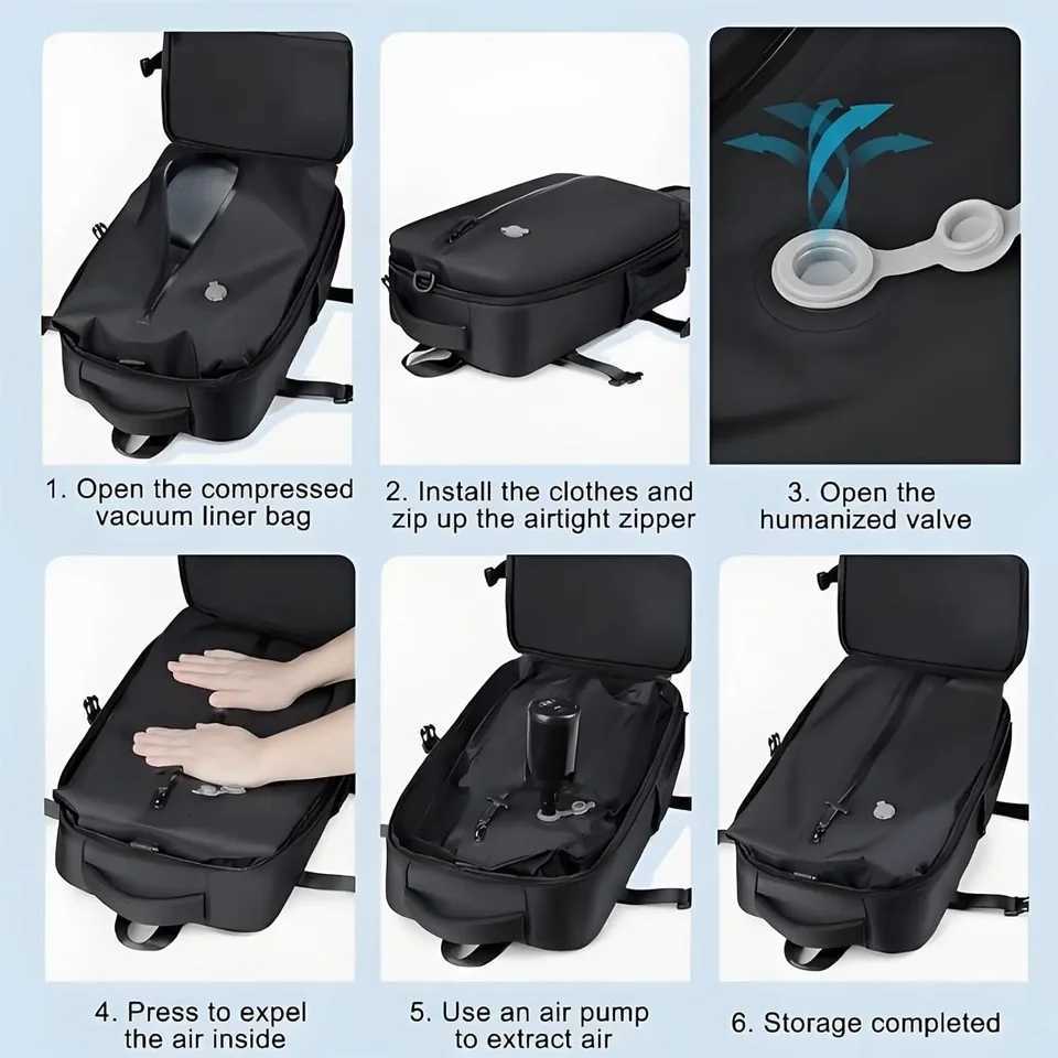 Large Capacity Expandable Vacuum Backpack Travel Bag for Men And Women Business Laptop School Bag with Storage for Men And Women W251025