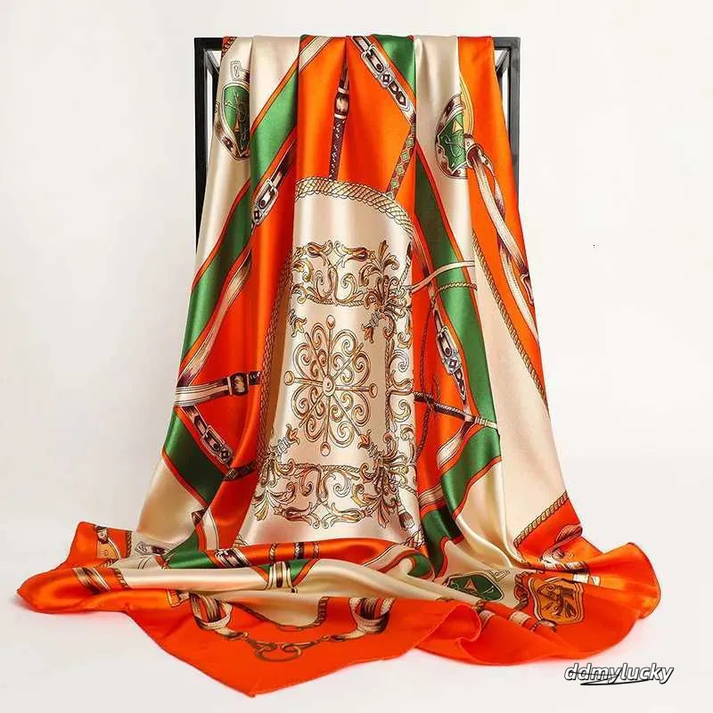 Large Silk Square Women, Elegant Satin Head Scarf For Hair, Neck, Or Handbag Decoration Ddmylucky