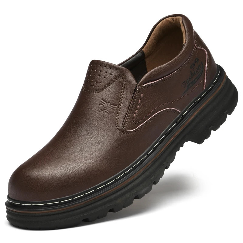 Vintage Style Men Genuine Leather Loafers Soft Rubber Man Casual Shoes NonSlip Leisure Walk Footwear Classic Outdoor Drive Shoe 251023