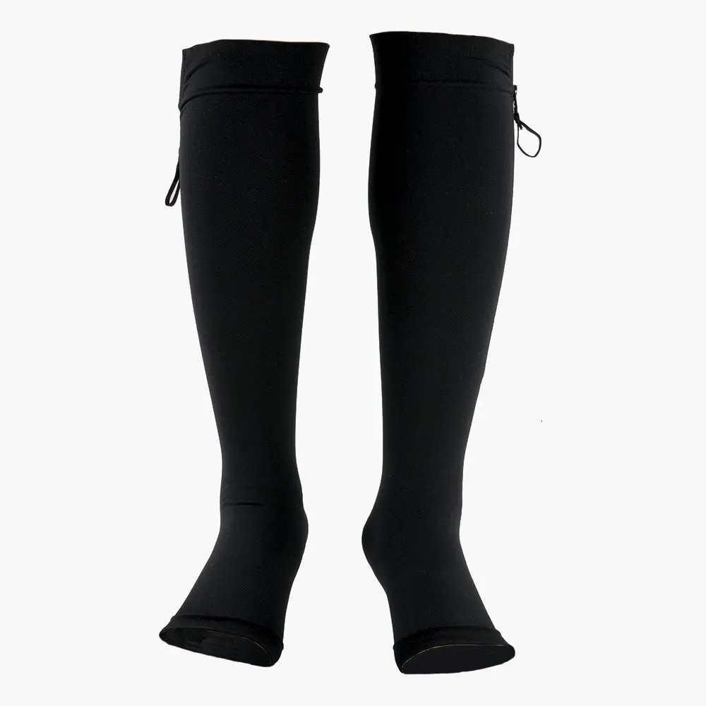 S M L XL XXL 3XL 4XL 5XL High Quality Open Toe Elastic Socks Middle Tube Zipper Compression Sports Leg Vein Pressure Varicose 251023