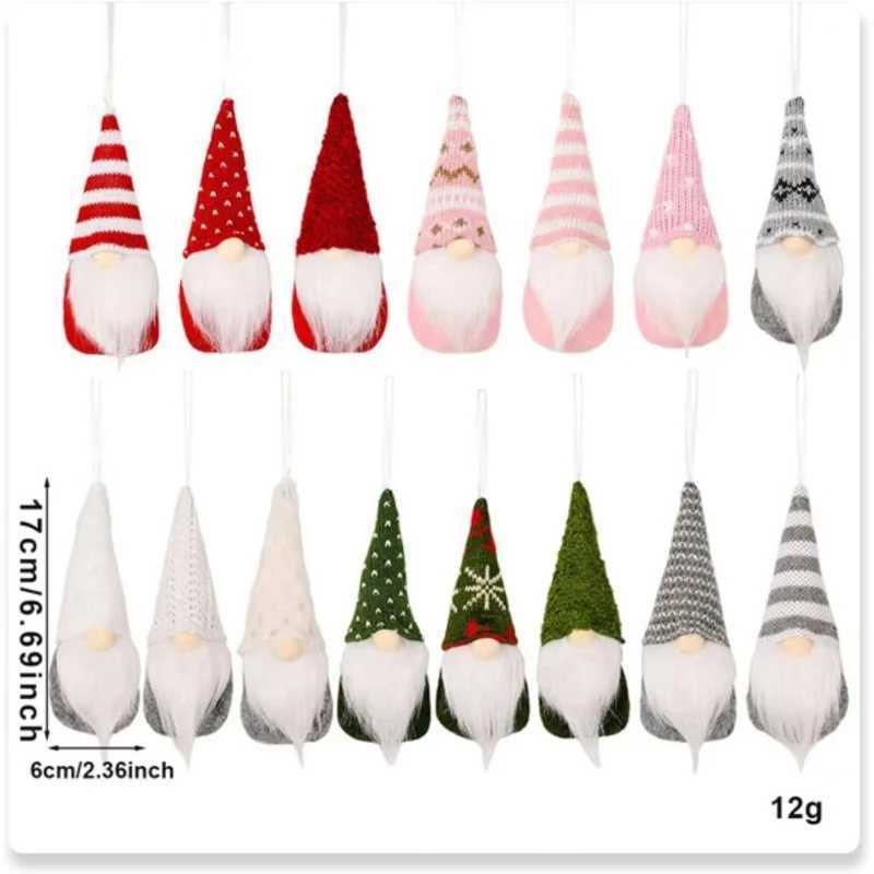 3pcs Christmas Hanging Decorations Swedish Handmade Plush Santa Elves Holiday Tree Ornaments Home Christmas Decor C2510241