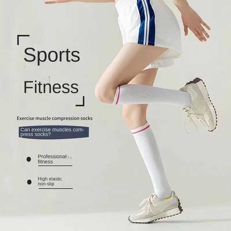 1 pair womens sports pressure socks running jump rope professional fitness jump exercise calf socks Y251024
