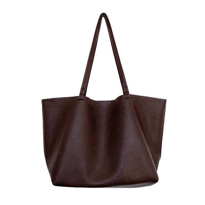 New Big PU Leather Composite Handbag Woman Casual Tote Shoulder Bags Simplicity Vintage Ladies Fashion Shopping Pack 1025