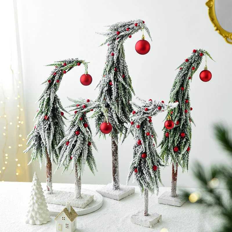 Christmas decoration mini 50cm crooked neck Christmas tree home decoration ornament Christmas atmosphere arrangement C251024