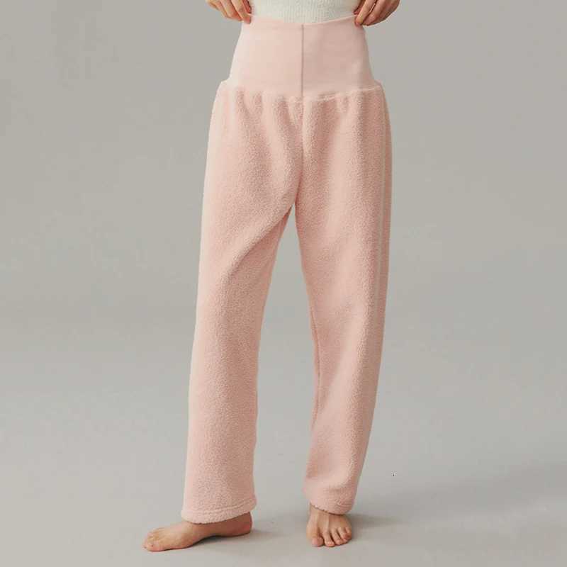 New Coral Fleece High Waist Home Pants Women Autumn Winter Warm Casual Pants Woman Outdoor Solid Loose Thermal Trouser FemaleT251025
