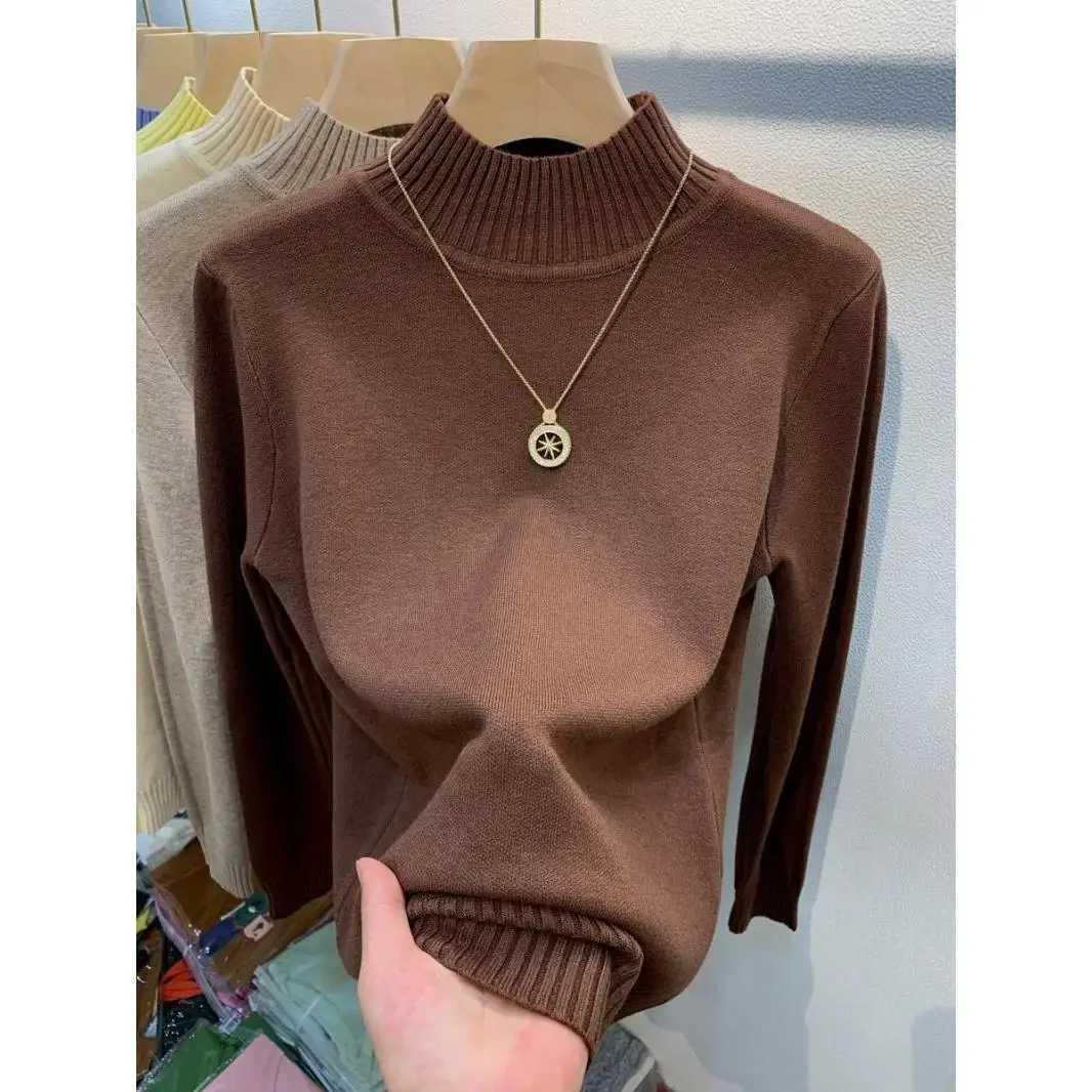 Candy Color Half Turtleneck Sweater Pullover Women Fall Winter Slim Soft Knitwear Jumper Korean Casual Warm Knit Long Sleeve TopT251025