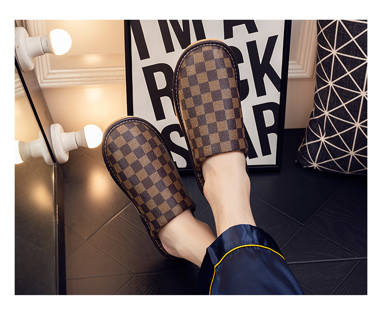 Free shipping Designer Textured Print with Fleece Lining Detail Daily Occasion Wear Fashion Stylish Versatile Trendy Slippers