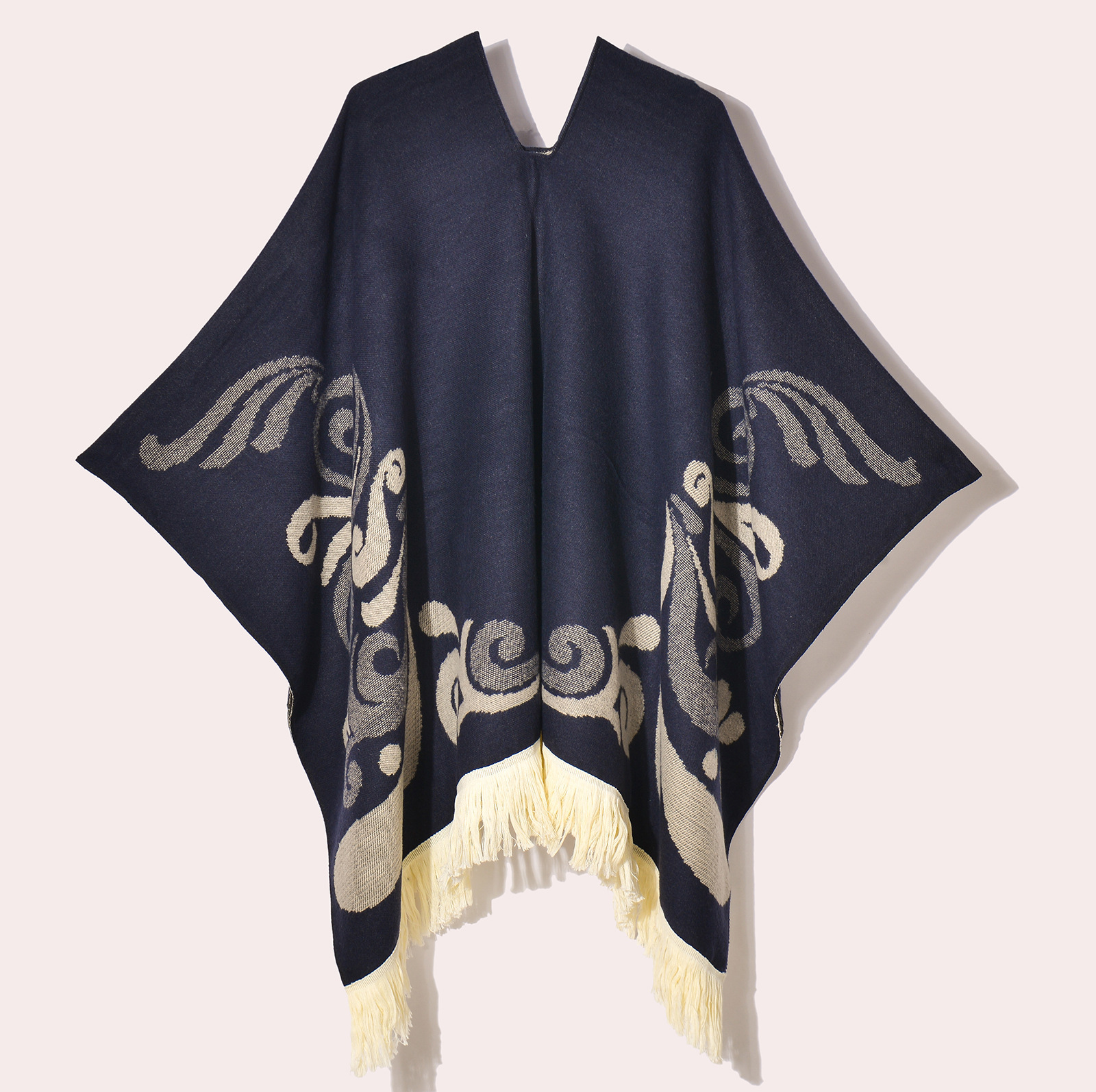 New Womens Pullover Tassel Patchwork Shawl Travel Photography National Style Outdoor Jacquard Decorative Warm Cape