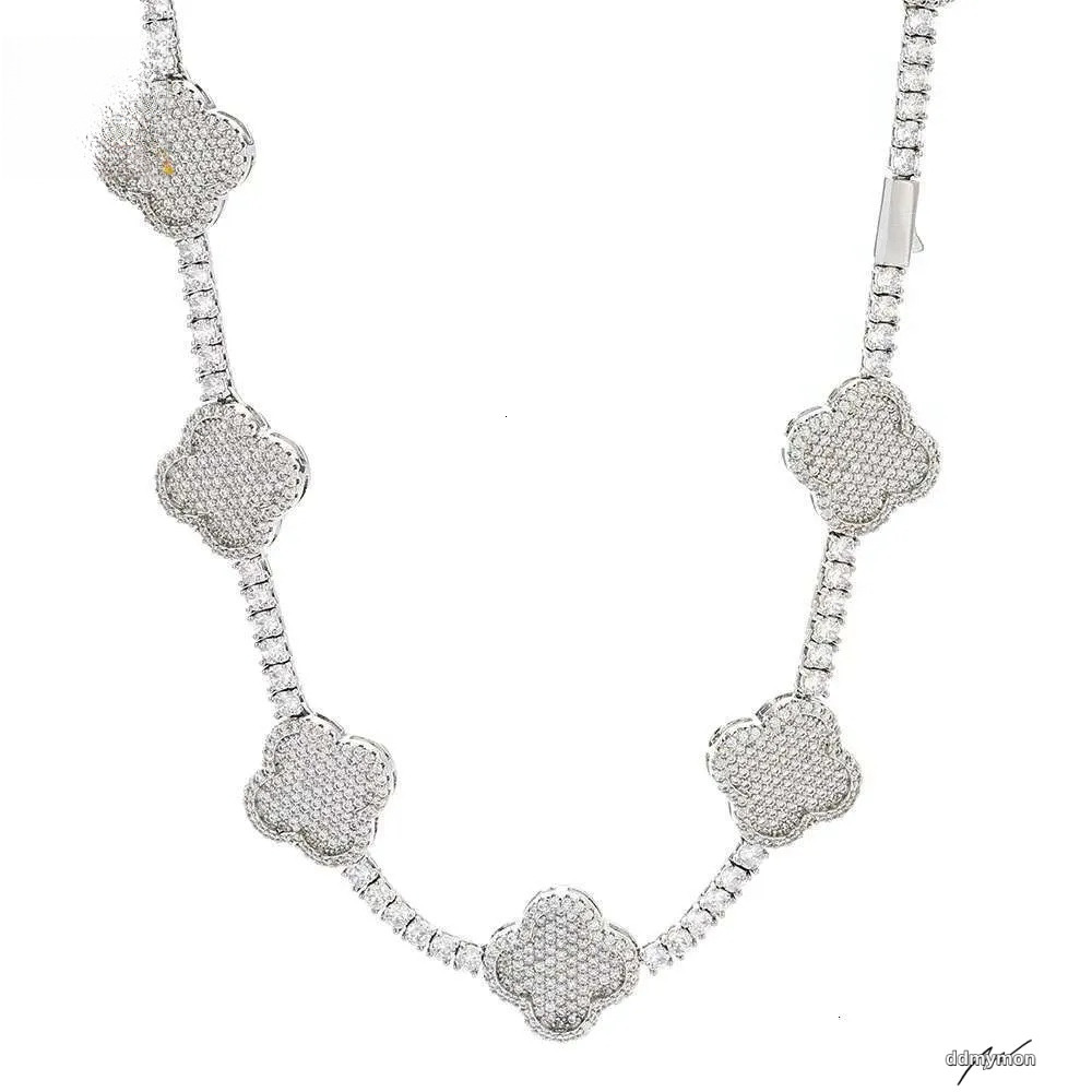 Iced Out Tennis Chain Micro Pave Cubic Moissanite Necklace: Wholesale Bling Dia Hip Hop Jewelry For Women Party Gift Ddmymon