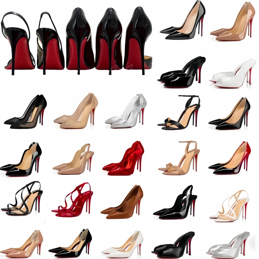heels Brand Designer Women's High Heels Red Shiny BottomShoes 8cm 10cm 12cm Stiletto Genuine Leather Woman Pumps with Dust Bag us4-13