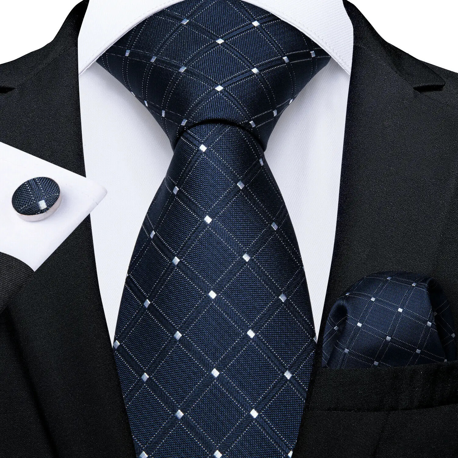 3pcsset Paisley Floral Silk Ties for Men with Crystal 8cm Necktie Handkerchief Cufflink Set Wedding Accessories 251023