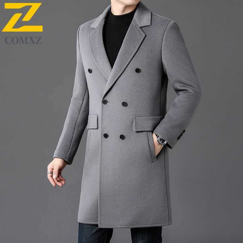 2025 Winter Men Wool Trench Coats Luxury Long Warm Wool Blends Jackets England Style Man Business Comfortable Overcoat ClothingT251025