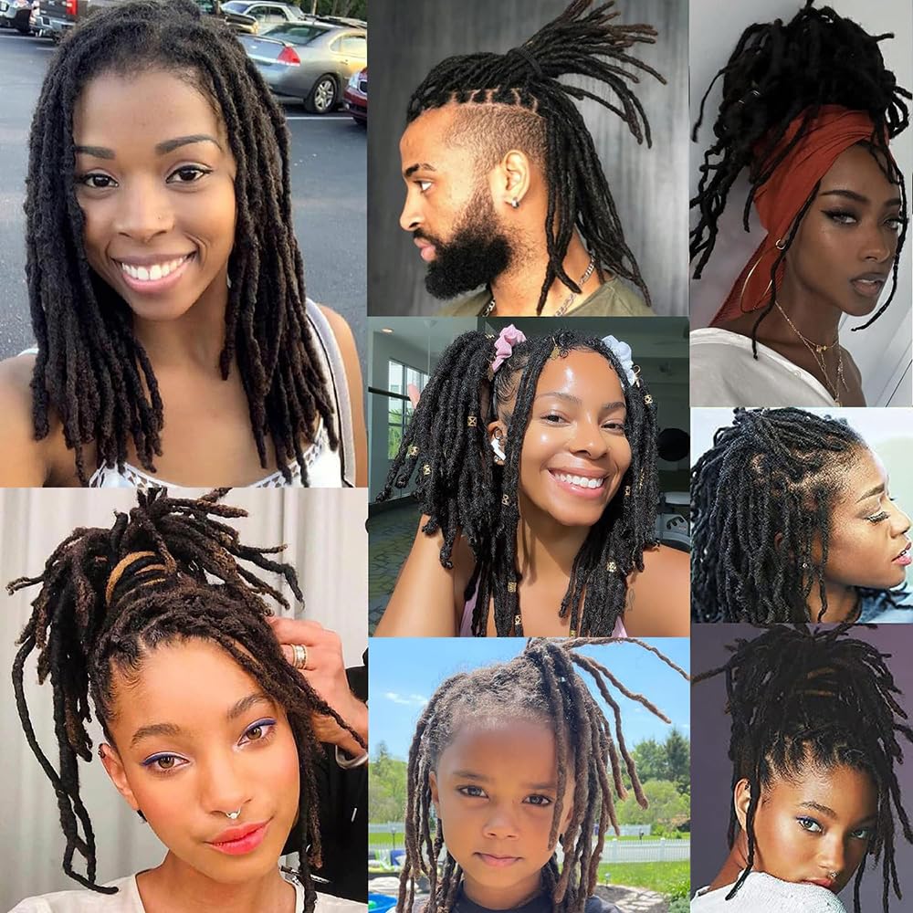 Handmade Dreadlock Braid Hair 10 Strands Real Human Hair 06cm Thickness 4-18 Inch Soft Dreadlocks Can Be Dyed Bleached for Men Women