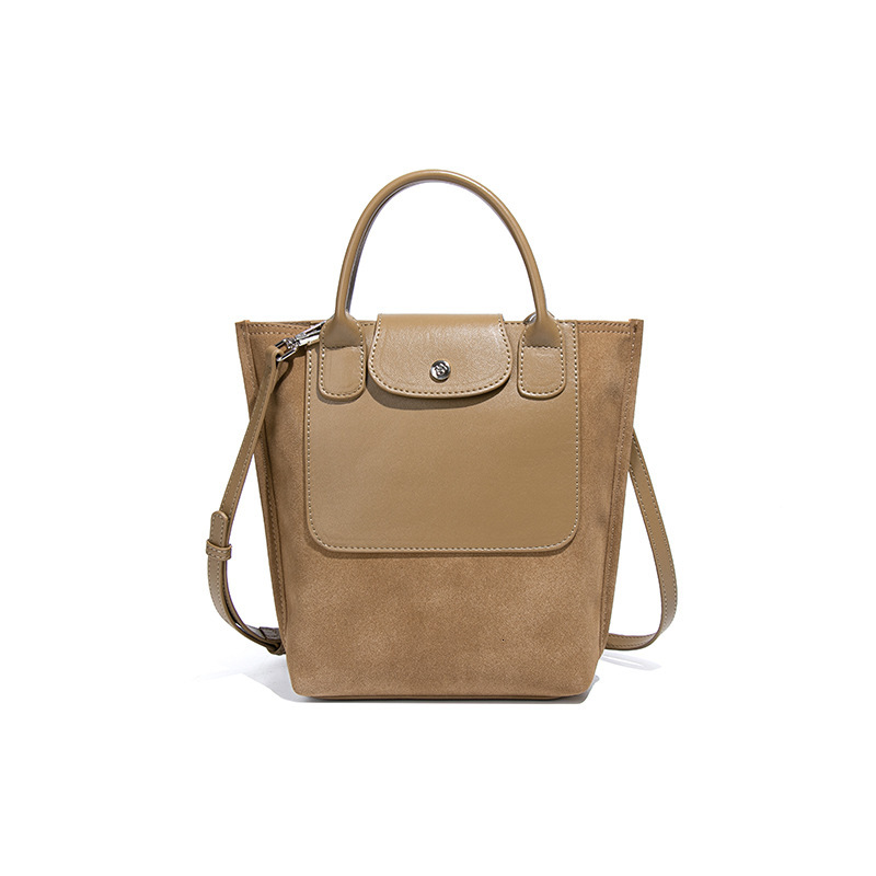 French Style Dragon Embroidered REPLAY Bucket Niche Design High-end Patchwork Suede Shoulder Crossbody Tote Bag