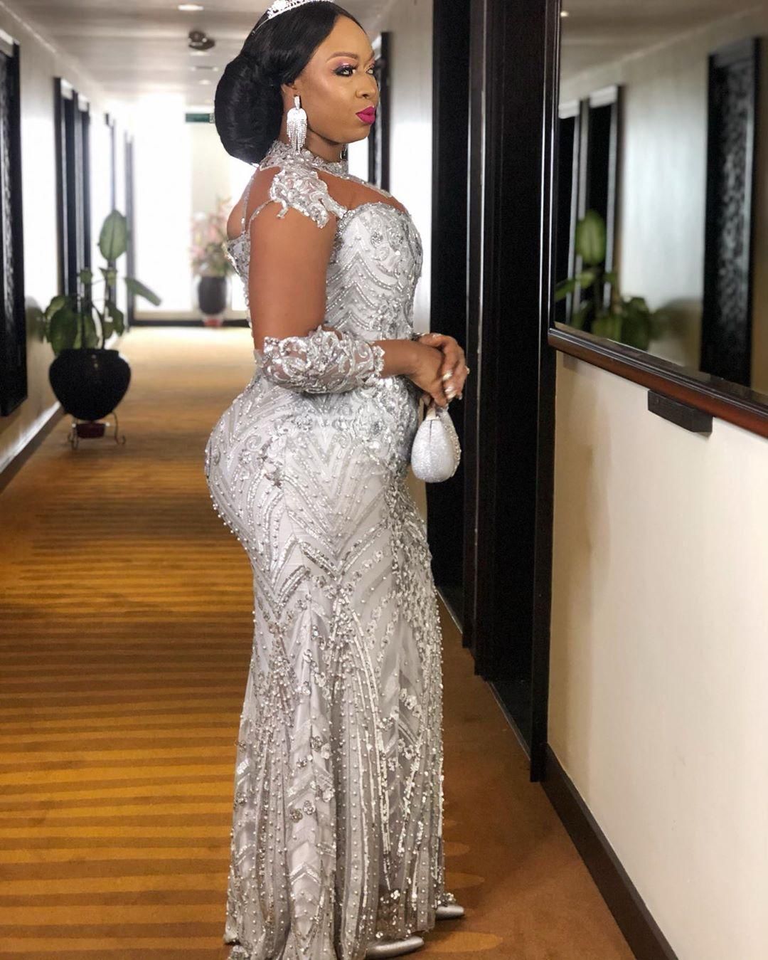 2026 Arabic Aso Ebi Silver Lace Beaded Prom Evening Dresses Sheer Neck Plus Size Mermaid Formal Party Seond Reception Gowns F13 B0324 - view 3