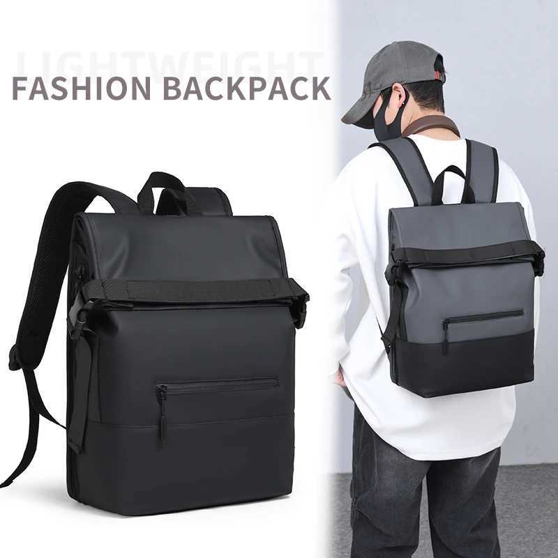 Mens travel backpack 17 inch laptop bag with multiple pockets adjustable shoulder straps stylish appearance W251025