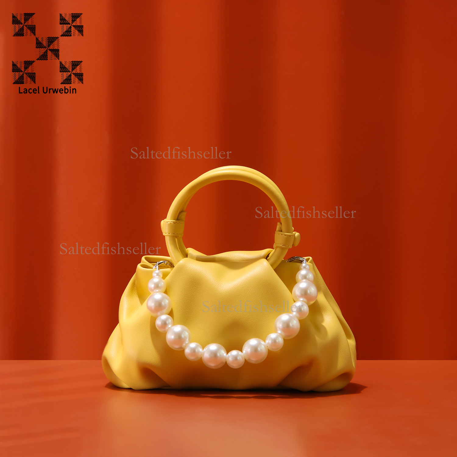 Lacel Urwebin Designer Luxury Mini Handbag Fashion Trend Summer Soft Leather Cloud Comfortable Bag Niche Versatile Elegant Pearl Shoulder Crossbody Ba