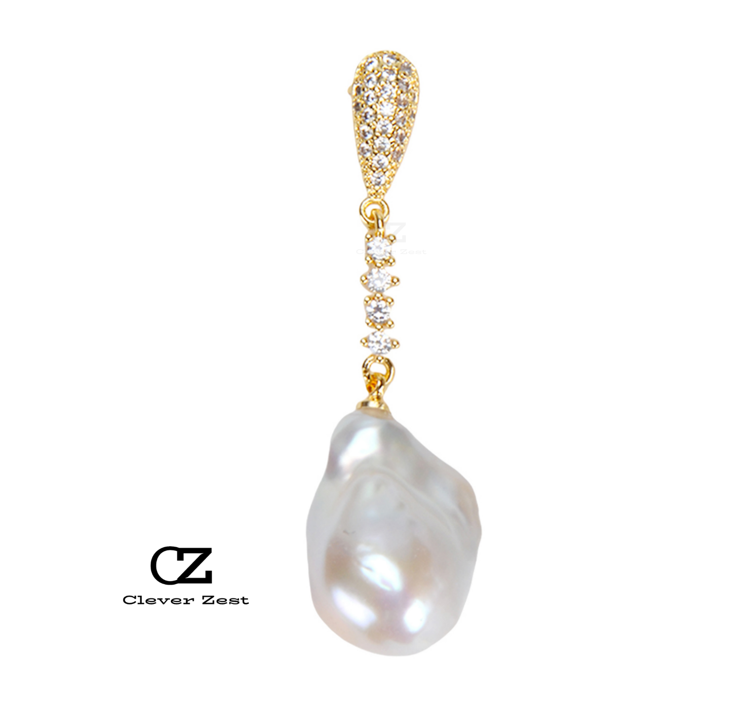 Natural White Large Baroque Pearl Earrings with Dynamic Design 14K Gold-Filled Fashionable Versatile Style Trendy Anniversary Gift Best Friend Gift