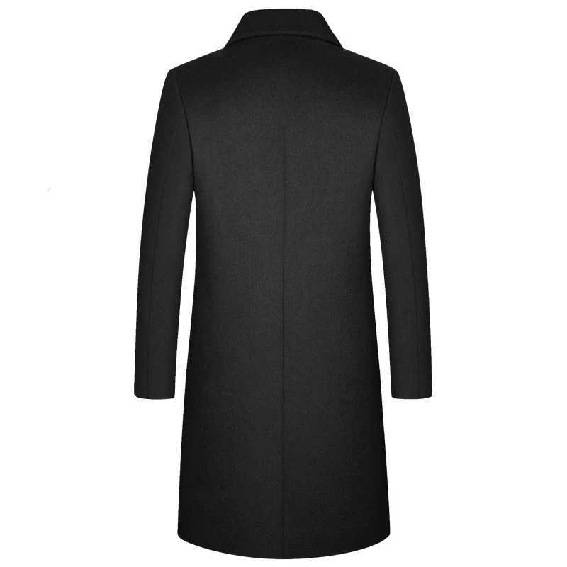 2025 Winter Wool Coat Men Fashion Long Wool Blends England Style Business Casual Trench Coat Men Solid Thick Wool Coats JacketsT251025