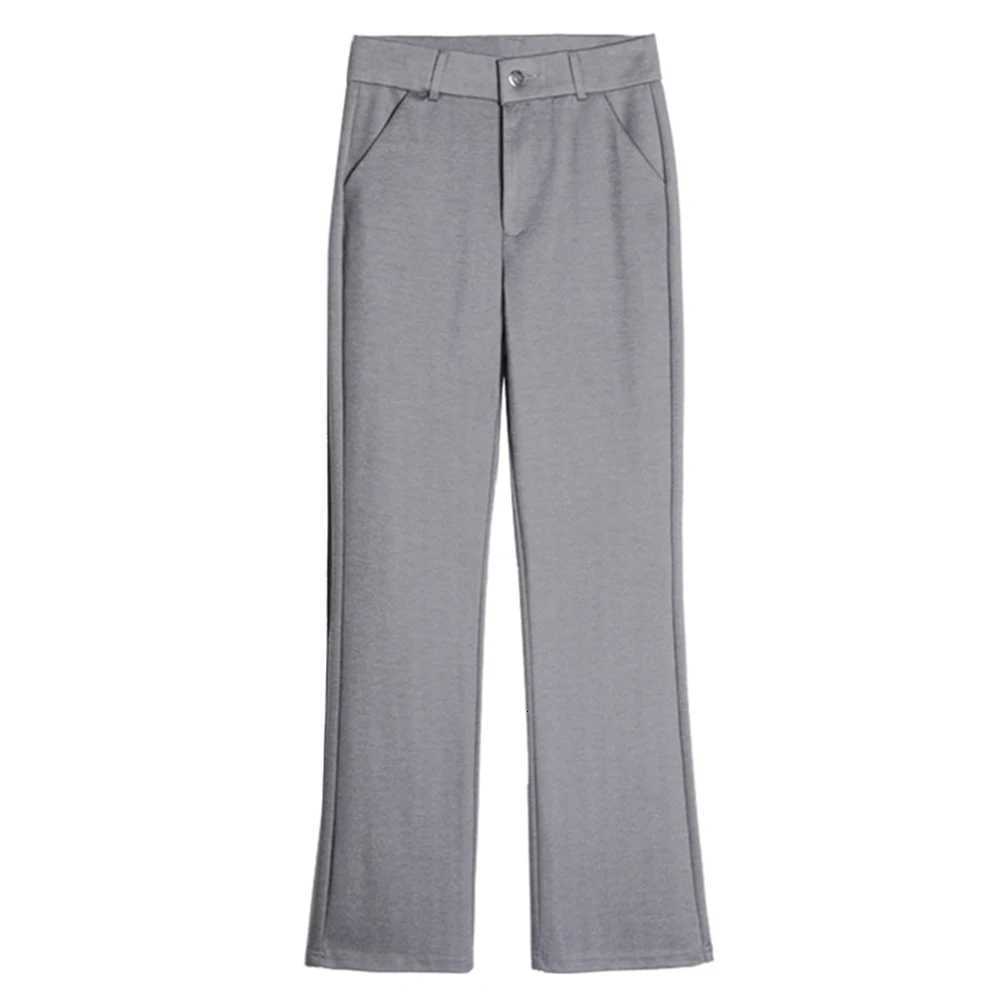 Women Plus Size High Waist Winter Autumn Fleece Velvet Plush Suit Pants Thicken Warm Office Flare Trousers Hot Lining 9XL 6XLT251025