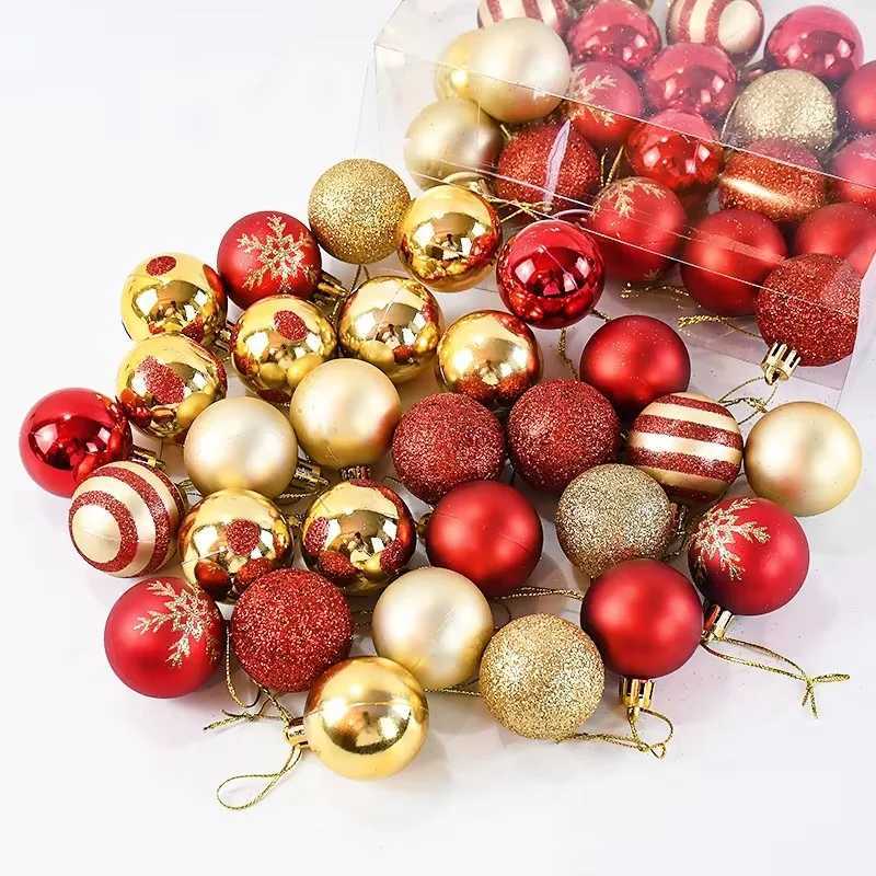 50Pcsbox Christmas Balls Christmas Tree Ornaments Ball Xmas Hanging Tree Pendants Home Decor 2025 New Year Gift Noel Navidad C251024