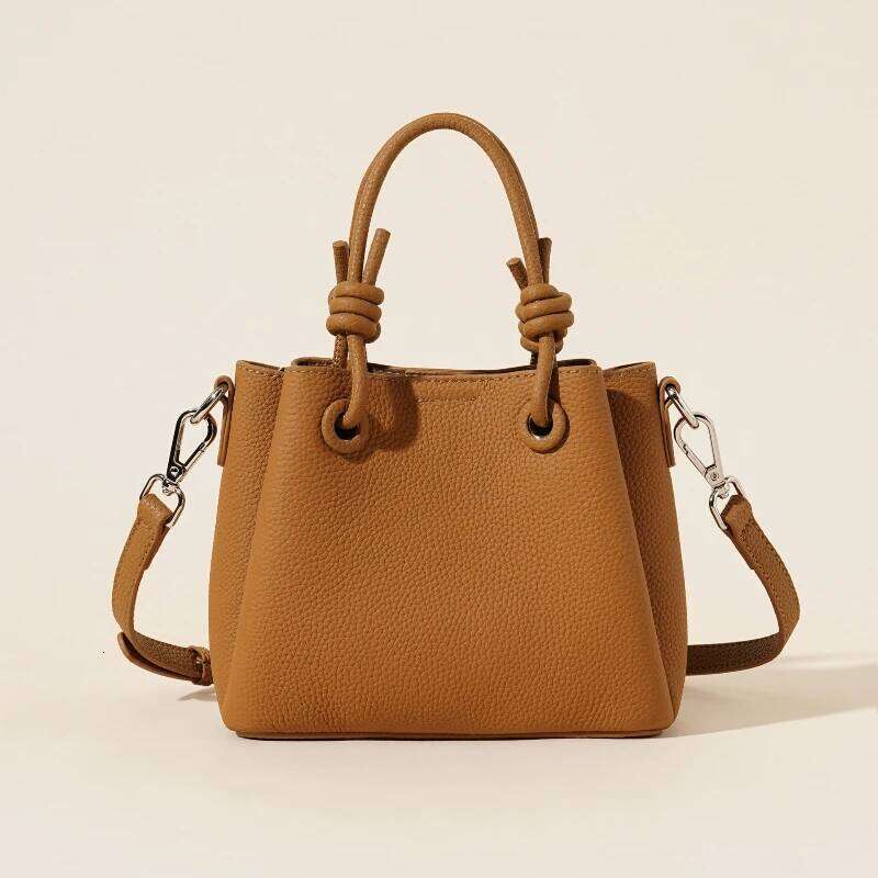 Minimalist Trendy Handheld Bucket Shoulder Women's Genuine Leather Casual Commuter Handbag Single Slant Crossbody Bag Purses 251023 1025