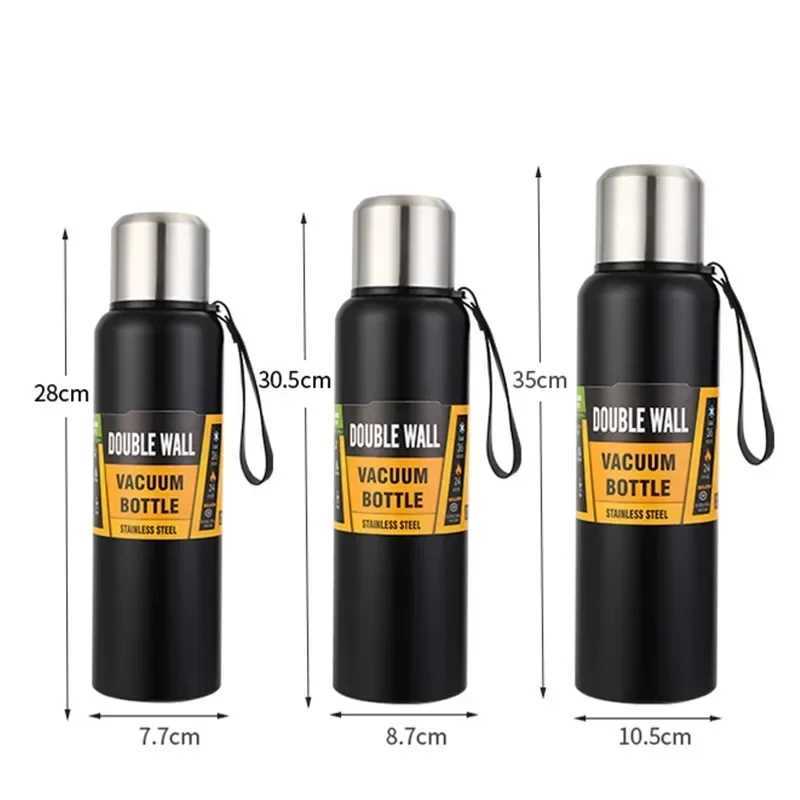 80010001500ml Large Capacity All Steel Stainless Steel Thermos Vacuum Flask Portable Insulated Tumbler with Rope Thermo Bottle J251025