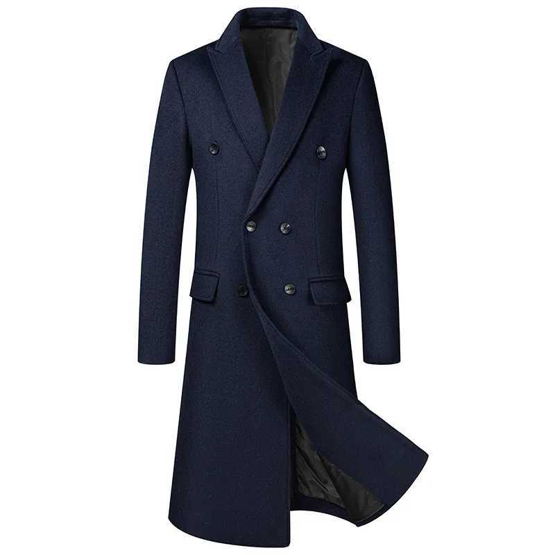 Men Xlong Double breasted Woolen Blends Business Casual Trench Coats Long Jackets Quality Male Cashmere Thicker Warm OvercoatsT251025