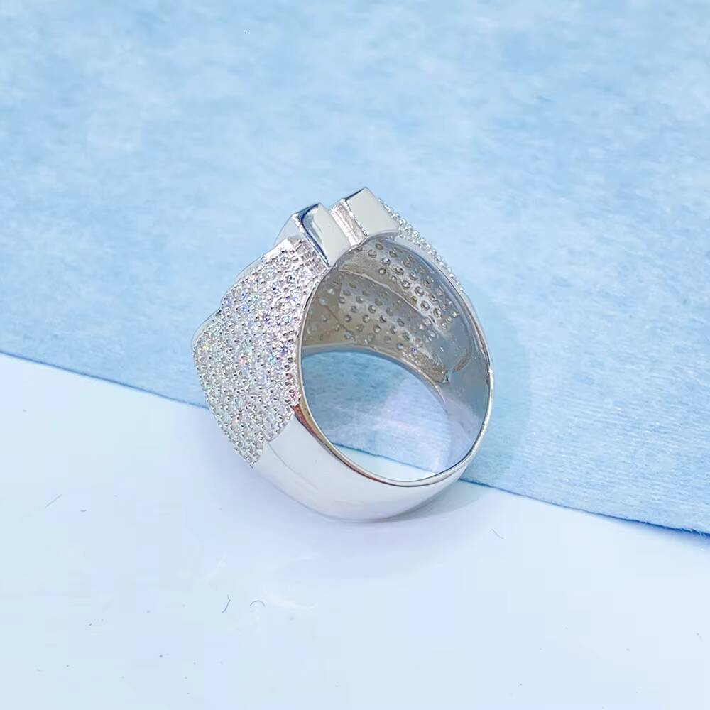 Hip Hop Ring VVS Moissanite Diamond Pass Diamond Tester 925 Sterling Silver Us Dollars Rings Iced Out for Men