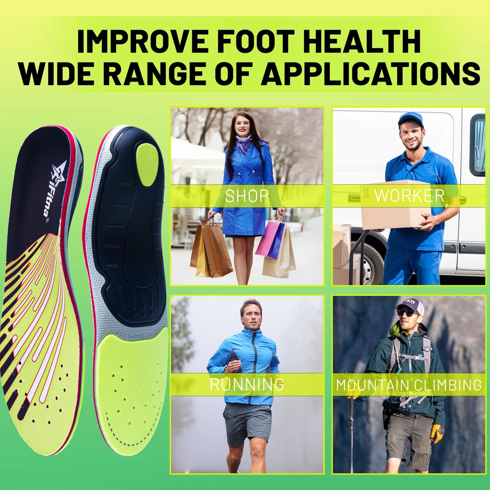 Plantar Fasciitis Relief Orthopedic Insole Flat Foot High Arch Support Men Women Work Ortic Insert Sport Shoe Sneaker Sole251020