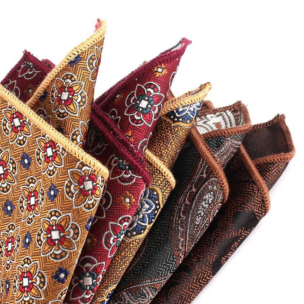 Woven Pocket Square For Men Wen Paisley Chest Towel Hanky Wedding Hankies Mens Suit Handkerchief Suits Pocket Towel For Gifts Y251024