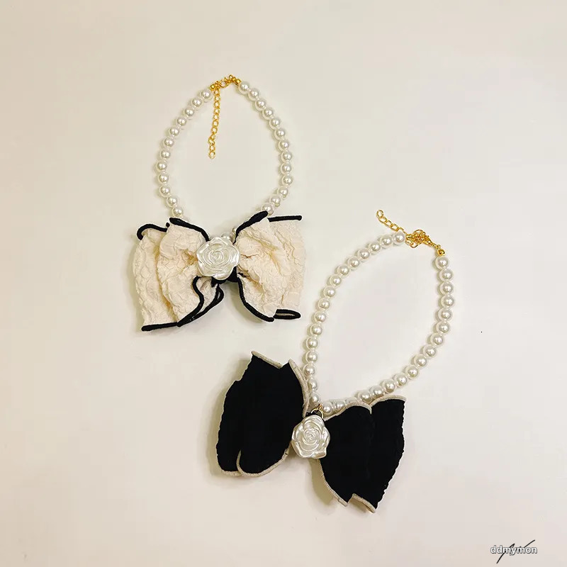 Pet Dog Necklaces With Bowknot Pearl For Kitty & Puppy - High-Grade Cat Necklace Jewelry Ddmymon