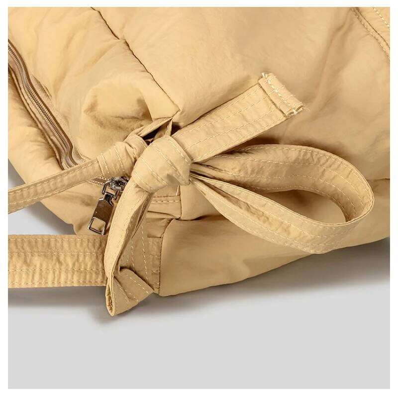 Girls Lightweight Underarm Bags Women Candy Color Bow Zipper Single Shoulder Crossbody Bag Puffy Elegant Commute Handbags Purses 251023 1025