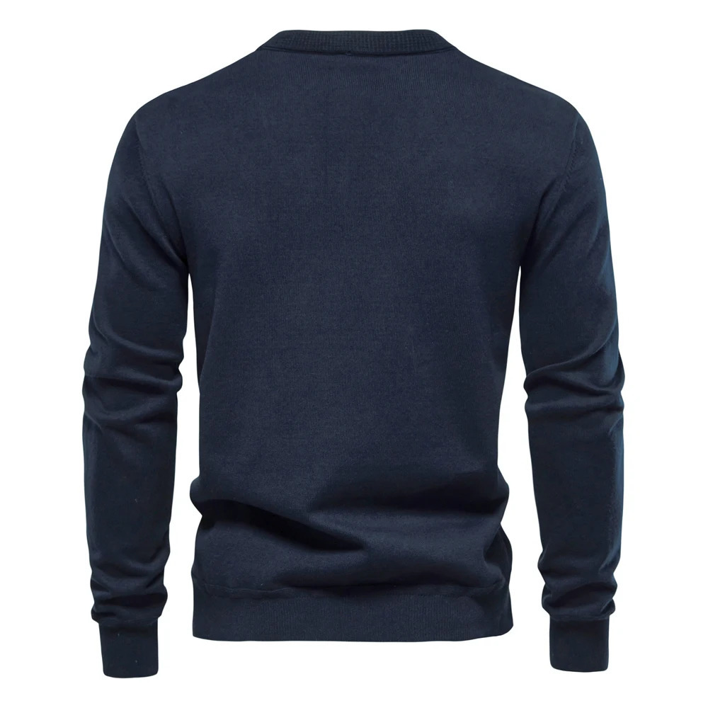 AIOPESON Autumn Cotton Cardigan Sweater Men Casual Single Breasted Solid Color High Quality Cotton Sweater Men 251020