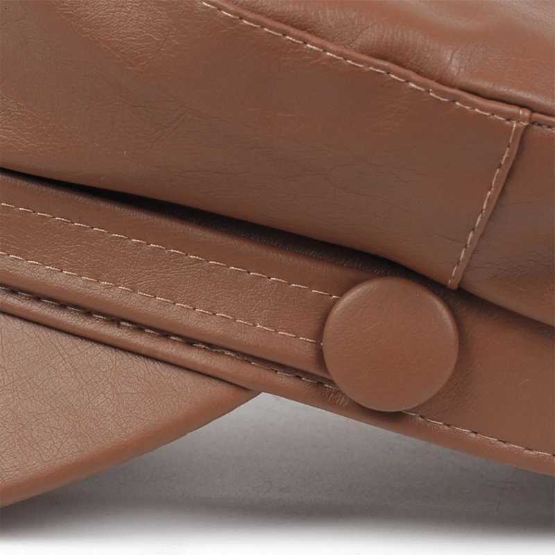 Pu Leather Solid Color Beret Retro Flat Top C Spring and Autumn Outdoor Casual Adt Sun Hats Hip Hop Hat Sunscreen Hat Sports Y251025