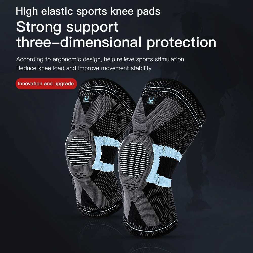 Vilico 1PC Silicone Padded Basketball Knee Pads Patella Brace Kneepad Joint Support Fitness Compression Knee Sleeve Protector Y251024