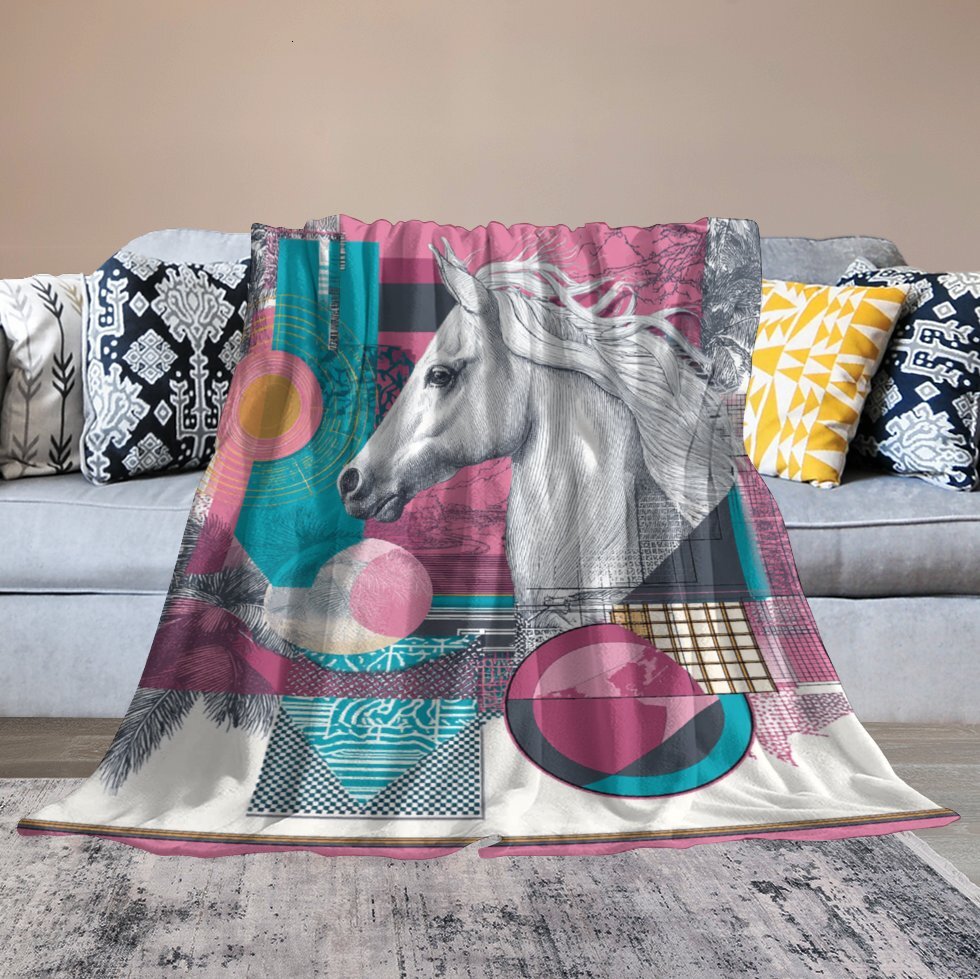 H Designer Horse blanket blanket throw cashmere vibration blanket copert Home Travel Throw Summer Air Conditioner Beach home bedding blankets throws H
