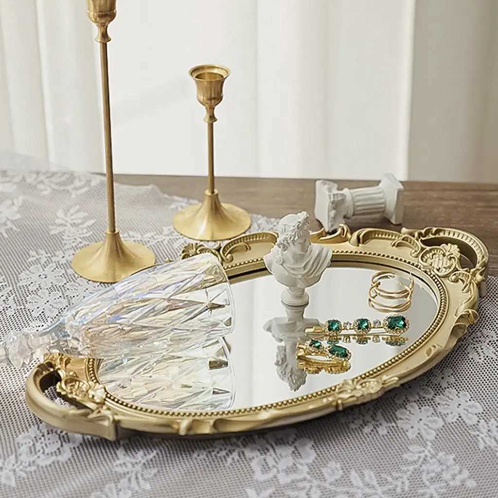 Elegant Vanity Tray with Handles for Per and Jewelry Display Y251025