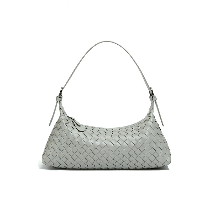 Luxury Brand Designer Bag Casual Woven Baguette Bag For Women 2025 Summer New Handmade Woven Shoulder Underarm Bag Fashion Crescent Bag
