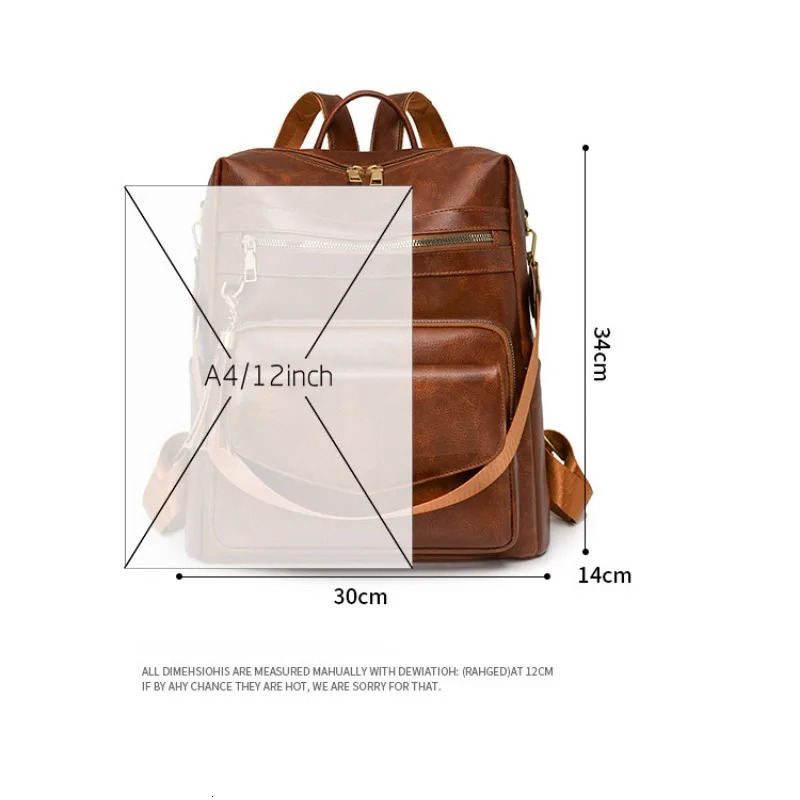 Backpack Purse for Women Large LadiesFashion Tassel Pu Leather Travel Ladies Shoulder Bags Waterproof 251018