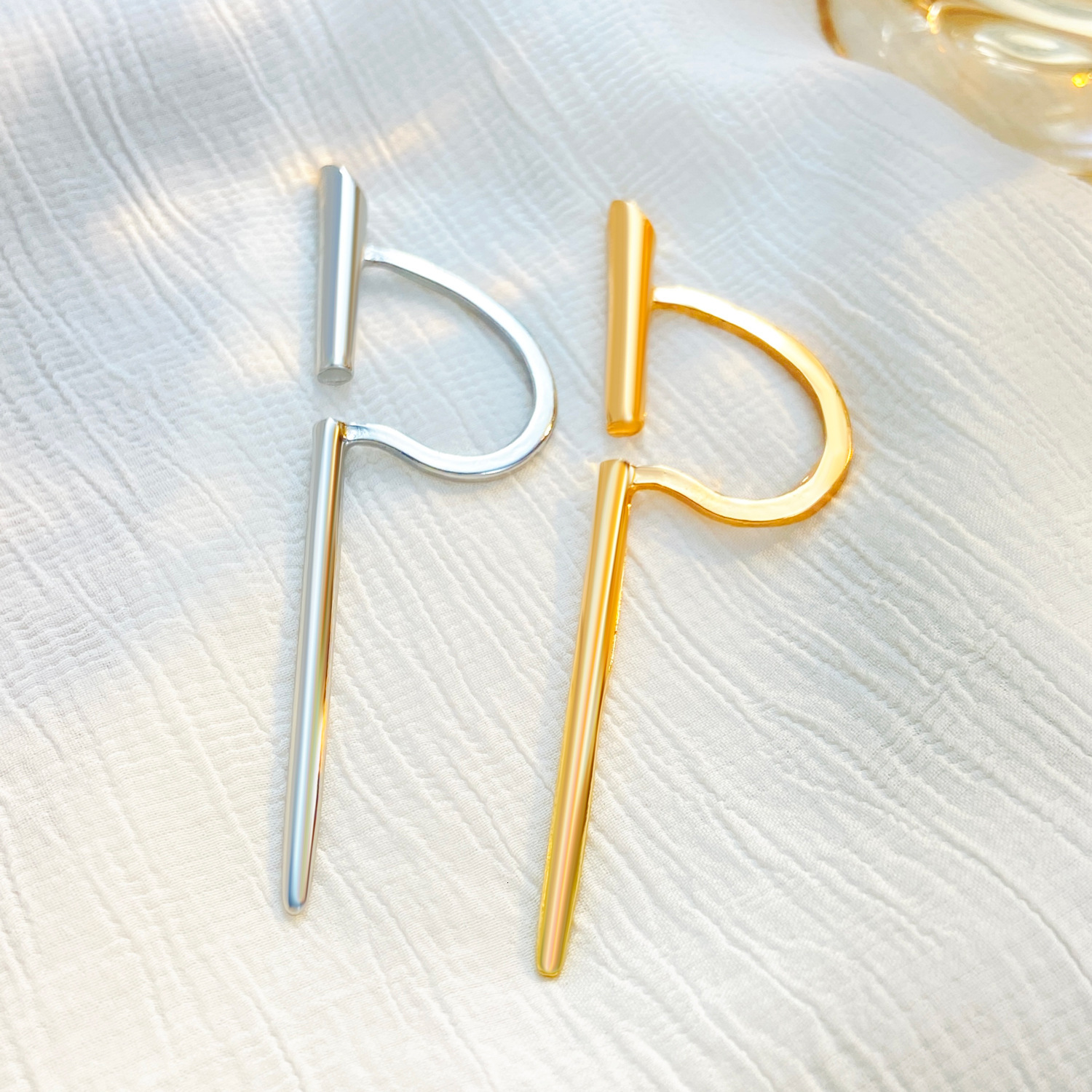 Simple Versatile Piercing Earrings C-shaped One-word Non-pierced Bone Clip Ear Jewelry
