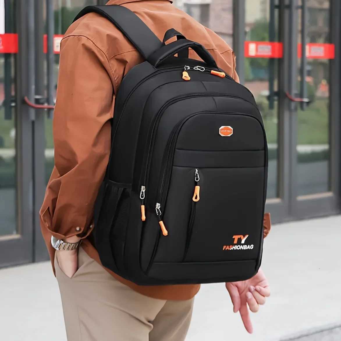 1 Pc Mens Backpack Large Capacity Waterproof Casual BackpackAdjustable Computer Backpack W251025