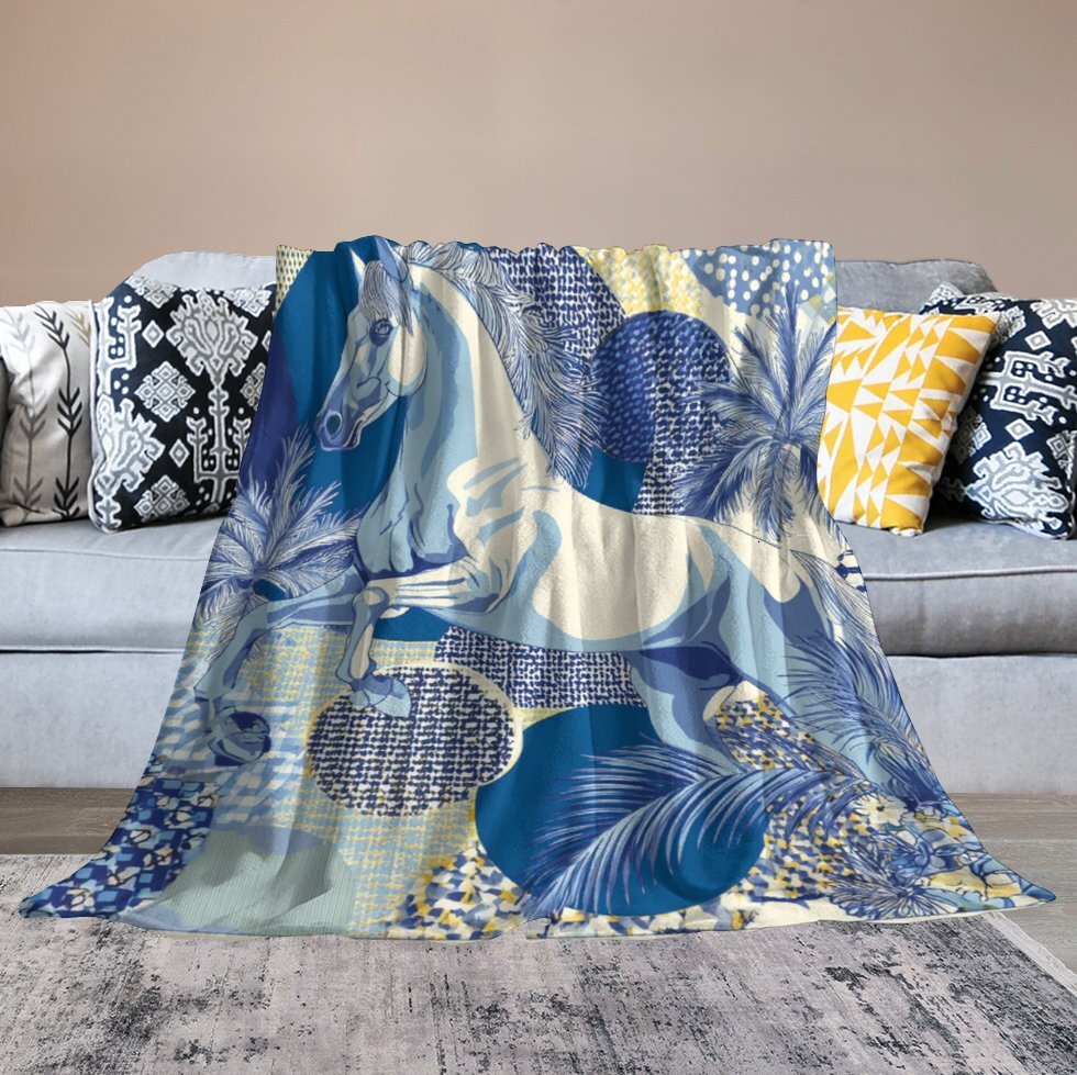 H Designer Horse blanket blanket throw cashmere vibration blanket copert Home Travel Throw Summer Air Conditioner Beach home bedding blankets throws H