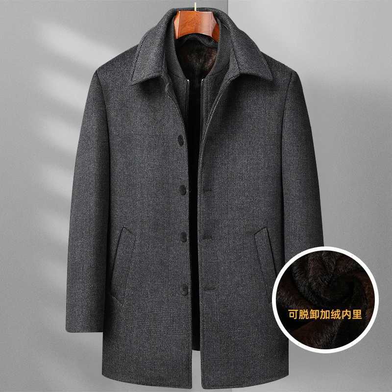 2023 new arrival winter jacket men fashion Woolen Coat Mens Casual Wool thicken warm trench coat Men Dress Jacket Size M4XLT251025