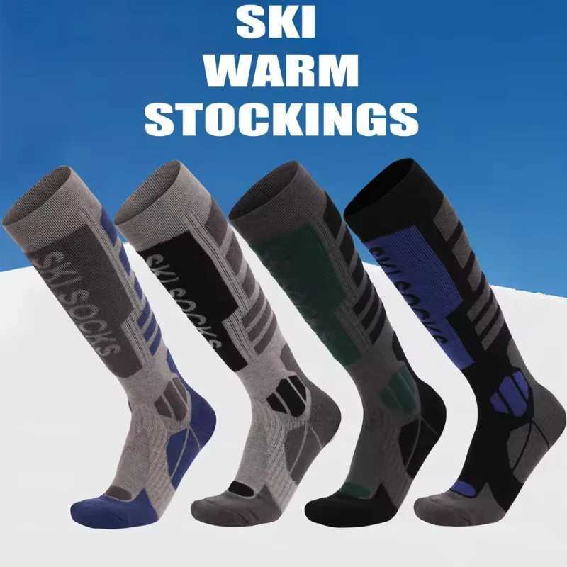 1 Pair Professional Wool Ski Socks Outdoor Sports Thickened Terry Keep Warm Knee High Long Skiing Snowboard Hiking Socks Y251024