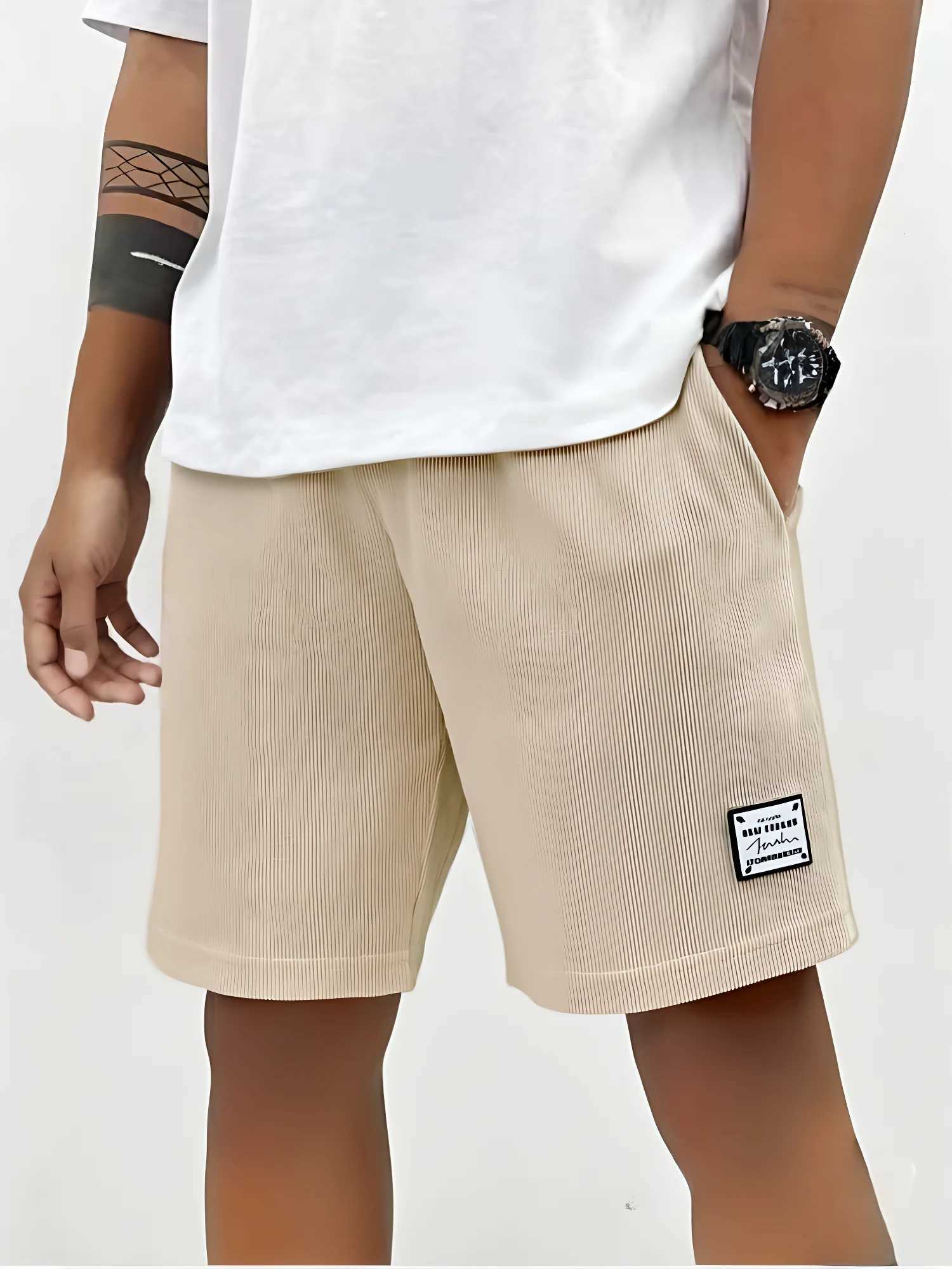 Summer Men Corduroy Sweatpants Casual Shorts Mens Beach Shorts Basketball Short Trousers Solid Color Label Sportswear MenXJ251025