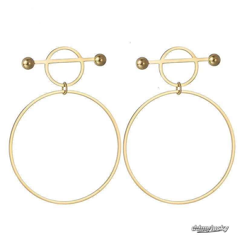Gold-Plated Hoop Earrings: Stainless Steel Fashion Jewelry For Women - Circle Design Ddmylucky