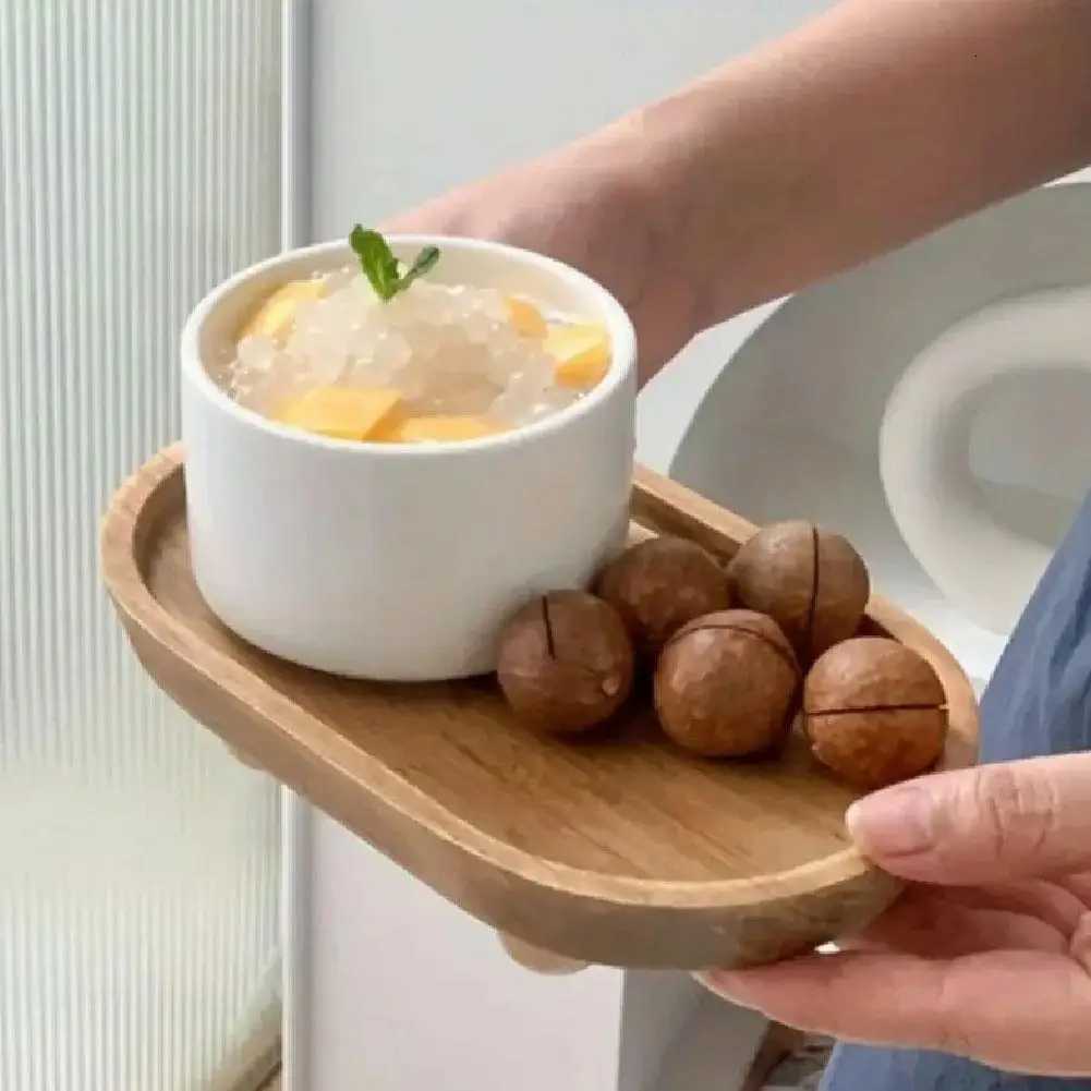 Creative Wooden Tray Cake Dessert Plate Restaurant He Wooden Tray Round Elliptical Aratherapy Ornament Tray Y251025