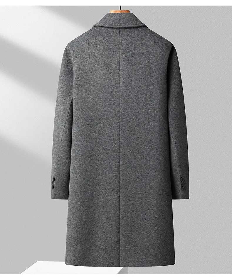 New Winter Men Formal Wear Business Wool Trench Coats British Cashmere Overcoats Quality Man Woolen Blends Long Jackets Size 4XLT251025