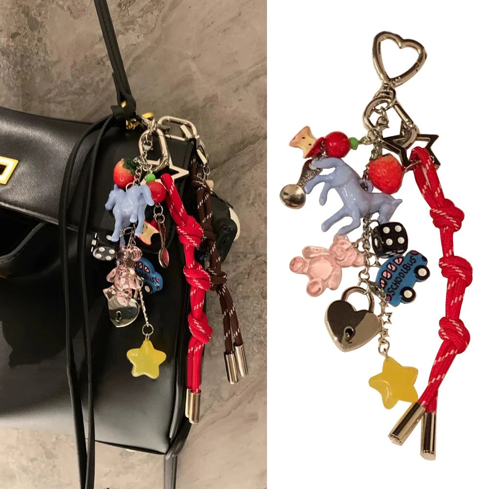 1pc MultiFunctional Diy Acrylic Bag Charms Keychain Lock Chain For Cute Lady Phone Case Hanging Ornaments Y2k Bag Accessories 251023